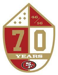 San Francisco Forty Niners 70 year anniversary logo
