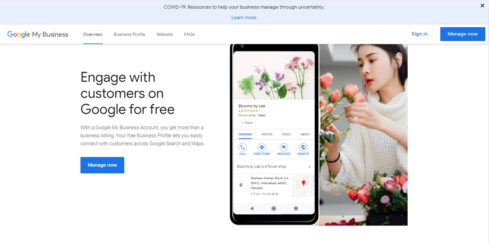 Google my business homepage