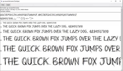 font installation window