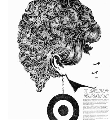 lady wearing a Target logo inspired earring