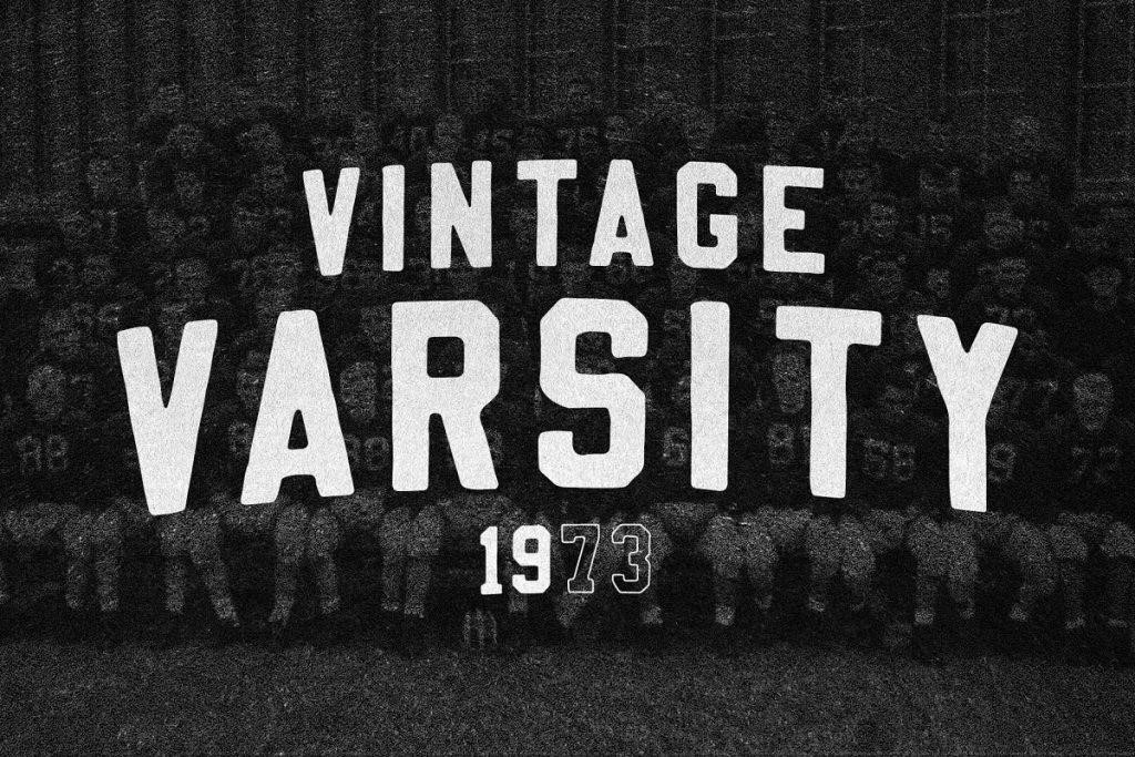Vintage varsity classic font