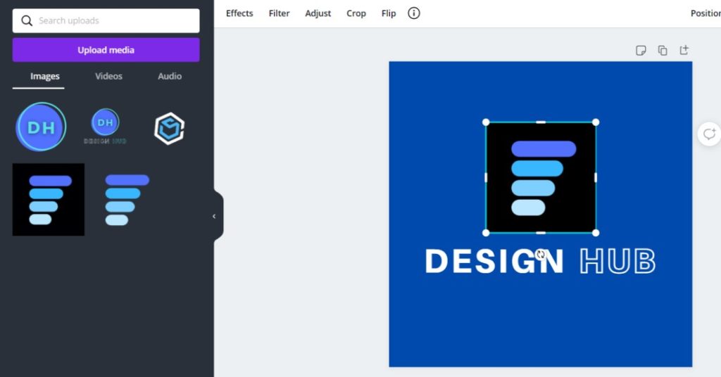 Canva logo image window
