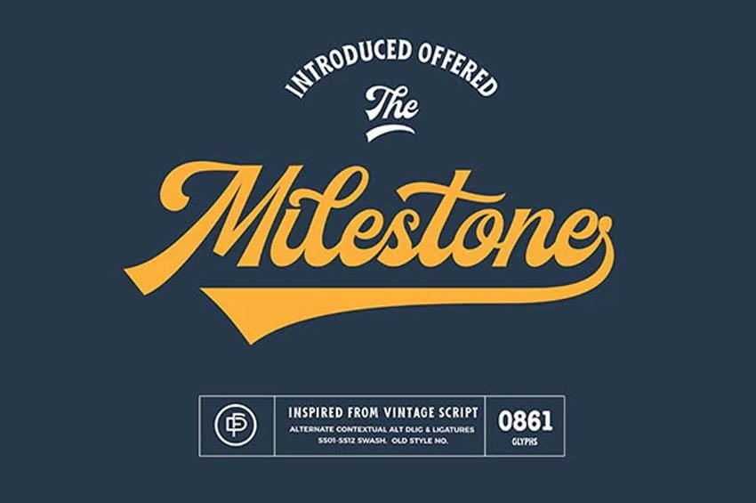 Milestone jersey baseball font