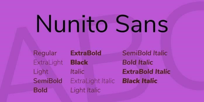 Nunito Sans serif font professional