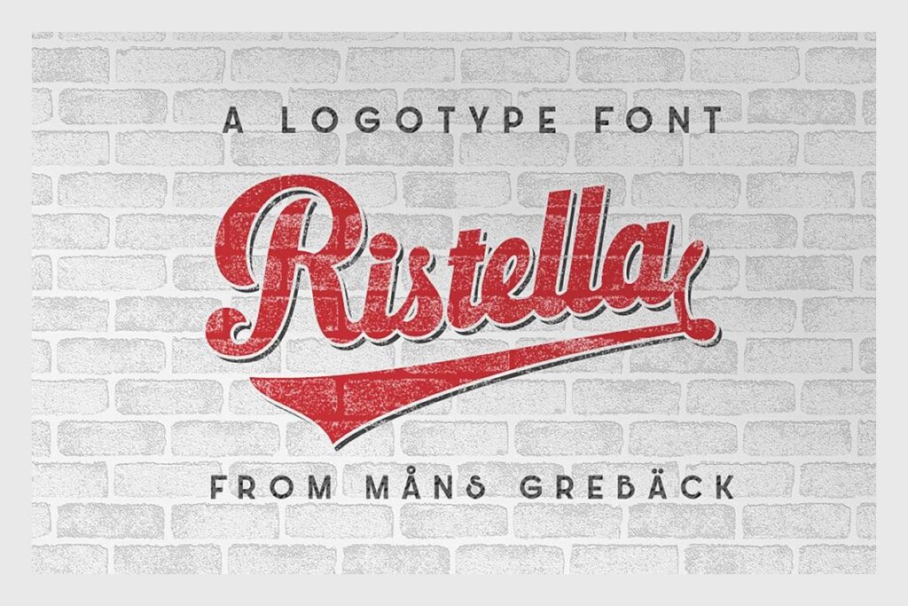 Ristella baseball font by Mans Greback