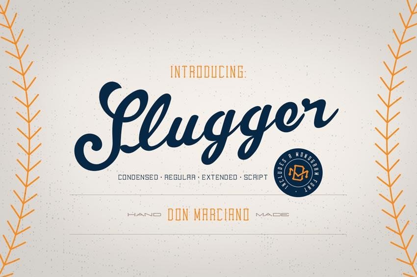 Slugger baseball classic font
