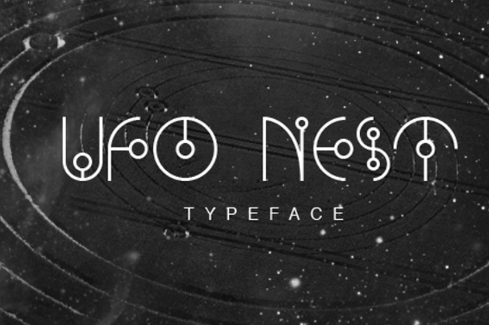 font UFO nest with cropped circles