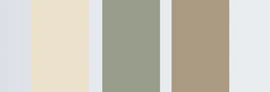 Beige, slate, and khaki colors