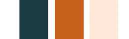 Deep Pine Green, Orange, and Light Peach