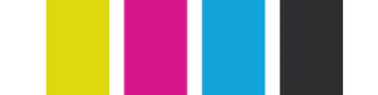 Yellow, Magenta, Cyan, and Black color combo