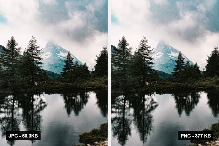 Difference of quality between PNG and JPG file