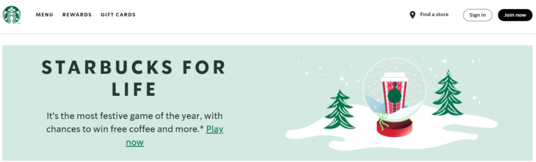 Starbucks website
