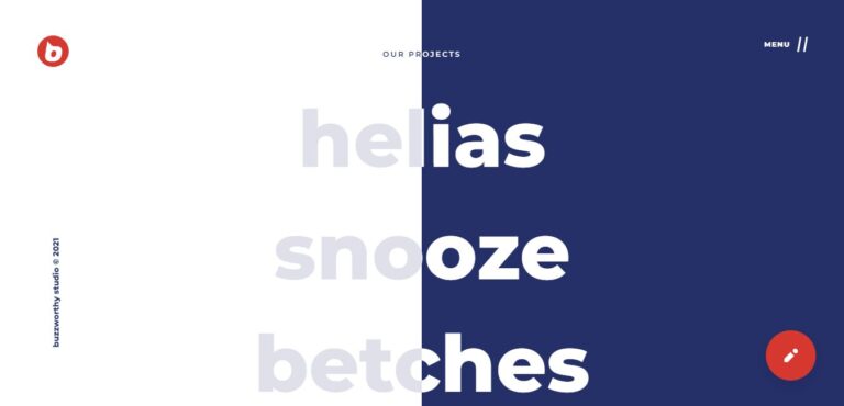 Buzzworthy studio homepage