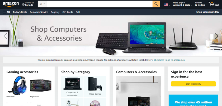 amazon webpage