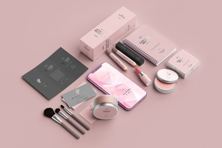 Skincare brand merchandise mockup